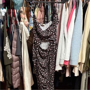 Black Floral Dress with Cutouts